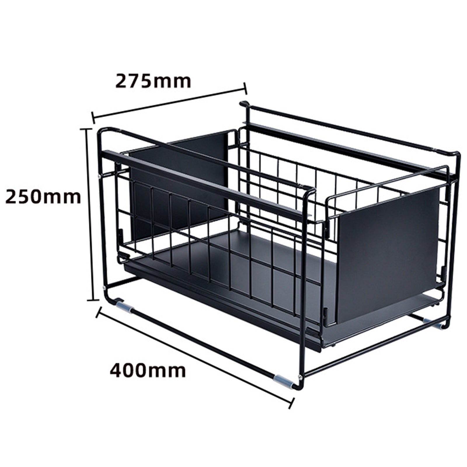 Carbon Steel Kitchen Under Sink Storage Shelf Multi-function Organizer Rack (No Lid) Carbon Steel Kitchen Under Sink Storage Shelf Multi-function Organizer Rack (No Lid)